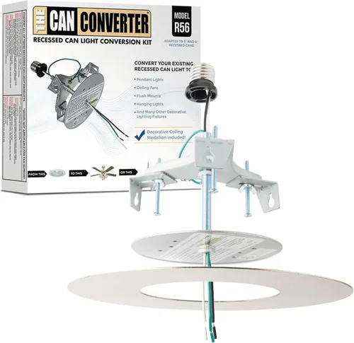 Miniatura 8 de The Can Converter R56 - Kit de conversión de luz empotrada para lata con medallón de techo plano de 7 pulgadas, mejoras para el hogar para latas