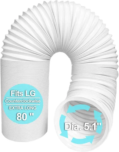 Manguera de aire acondicionado portátil de 5.1 pulgadas de diámetro, ventilación de escape de manguera de CA portátil con rosca antihoraria longitud