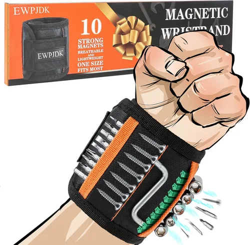 EWPJDK Pulsera Magnética para Sujetar Tornillos, Brocas de Perforación, Clavos, Regalos de Relleno de Calcetín para Hombres, Regalo del Día del
