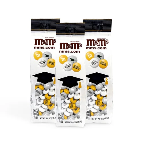 Miniatura 12 de M&M'S World Paquetes individuales de M&M'S con temática de graduación con iconos de felicitaciones YAY!, para recuerdos de fiesta de graduación