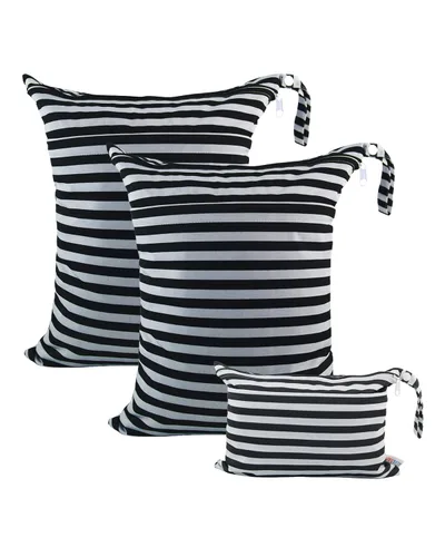Miniatura 14 de ALVABABY 2 bolsas de pañales de tela para ropa húmeda, reutilizables con dos bolsillos con cremallera, para viajes, playa, piscina, guardería