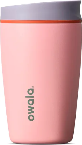 Miniatura 18 de Owala SmoothSip Slider - Vaso de café aislado de acero inoxidable, reutilizable, taza de café helado, taza de viaje para café caliente, sin BPA, 12