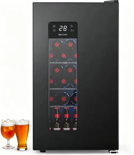 Miniatura 7 de Electactic Mini refrigerador de 2.6 pies cúbicos con congelador, refrigerador compacto de 2 puertas, enfriador de vino de bebidas independiente