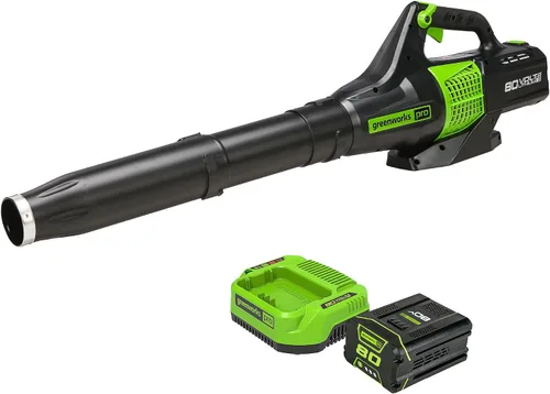Greenworks - Soplador axial inalámbrico de hojas de 80 V (150 MPH / 500 CFM / 75+ herramientas compatibles), incluye batería de 2.0 Ah y cargador