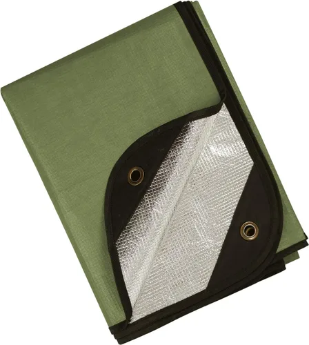 Miniatura 13 de Manta de supervivencia resistente, manta térmica de lona reflectante multifuncional, 60 x 83 pulgadas, impermeable, a prueba de arena, para camping