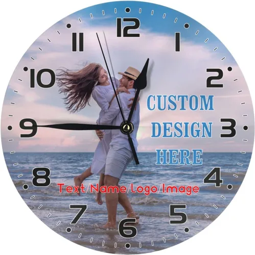 Miniatura 20 de Reloj de pared personalizado para peluquería, añade tu texto, reloj de peluquería personalizado para salón de belleza, decoración de reloj de pared