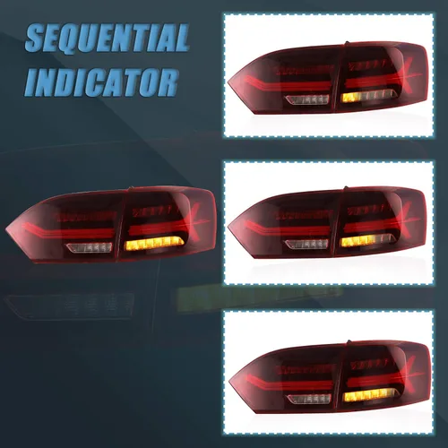 Miniatura 4 de VLAND Luces traseras aptas para Jetta 6ª generación 2011-2014, Plug-and-play, rojo y blanco