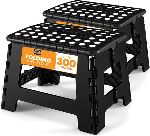Miniatura 7 de Utopia Home - Taburete plegable, taburete de pie de 9 pulgadas de ancho, soporta hasta 300 libras, de plástico ligero para cocina, baño y sala