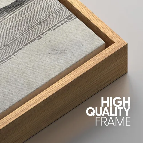 Miniatura 273 de SIGNWIN Lienzo enmarcado para pared, arte con pinceladas de flujo neutro en tonos beige abstractos, ilustraciones, arte moderno, decorativo