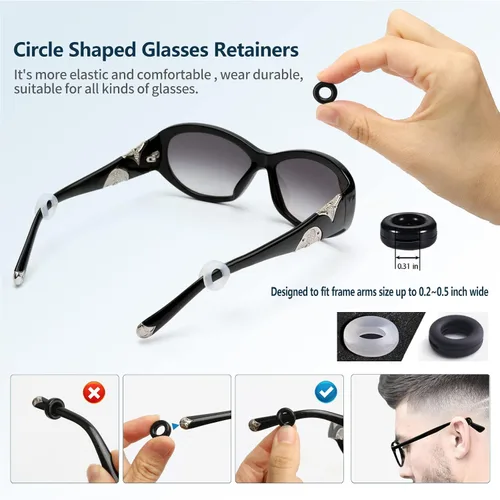 Miniatura 2 de KAJUDA 16 pares de agarraderas para las orejas, soporte antideslizante para gafas, gancho de silicona para lentes de sol, deportes, estudio
