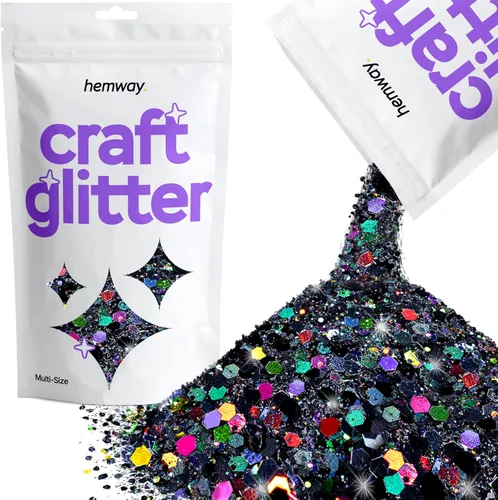 Miniatura 15 de Hemway Craft Glitter - Rojo Copos de lentejuelas metálicas de varios tamaños para manualidades de resina y epoxi Suministros para vasos