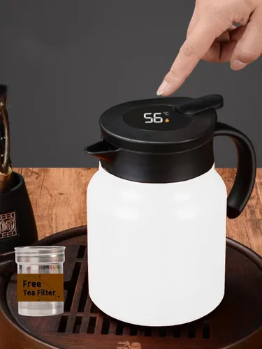 Miniatura 7 de Jarra térmica de café de 34 onzas, olla de té de acero inoxidable 316, jarra de café al vacío de doble pared retención de calor y frío sin BPA