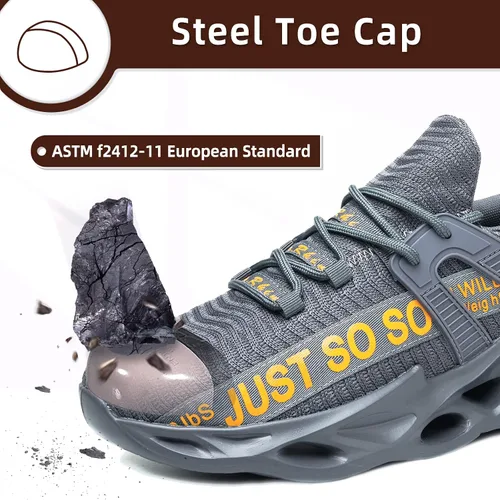Miniatura 3 de Furuian Zapatos de punta de acero para mujeres y hombres, zapatos de seguridad ligeros, cómodos zapatos de trabajo con punta de acero