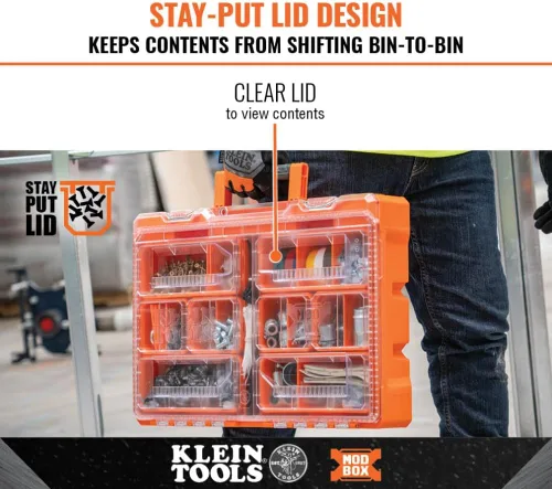 Miniatura 2 de Klein Tools 54806MB MODbox - Caja de compartimento alto, organizador de herramientas de ancho completo, caja de herramientas de piezas pequeñas