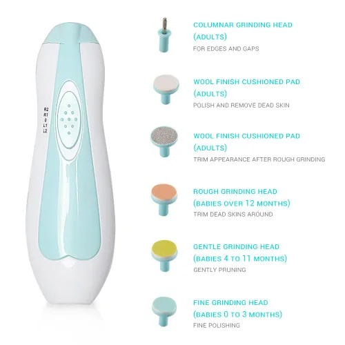 Miniatura 4 de Lima de uñas eléctrica para bebé, juego de cortaúñas seguro, herramientas para cortar uñas, juego de manicura para recién nacidos, niños y niños