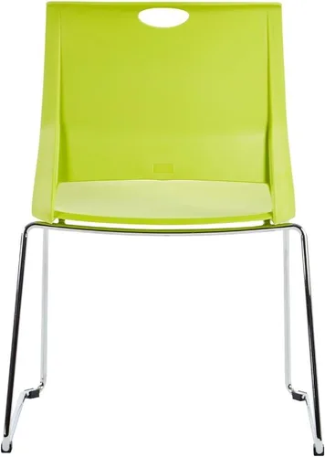 Miniatura 6 de Sidanli Sillas apilables para negocios, sillas de comedor modernas para el hogar, color verde (juego de 4)