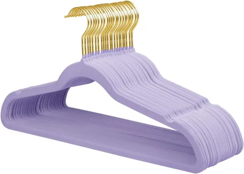 Miniatura 26 de ManGotree Perchas de terciopelo para abrigos, perchas antideslizantes de fieltro para trajes, colgador de ropa ultradelgado que ahorra espacio