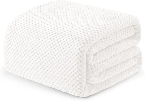 Miniatura 46 de Exclusivo Mezcla - Manta de vellón extragrande para sofá o cama, mantas supersuaves y cálidas con textura de gofre, acogedora, mullida y ligera Azul