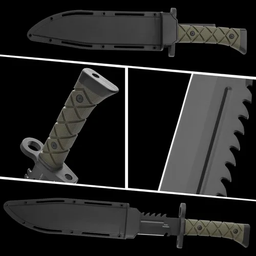 Miniatura 4 de Leopcito Cuchillos tácticos de hoja fija de 15 pulgadas con funda, acero inoxidable para caza de supervivencia, bushcraft, cuchillo de mango