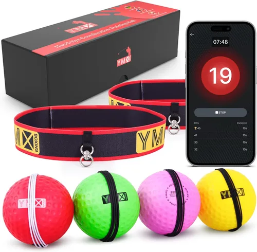Miniatura 6 de YMX BOXING Ultimate Reflex Ball Set – 4 React Reflex Ball Plus 2 diademas ajustables, ideal para reflejos, sincronización, precisión, enfoque