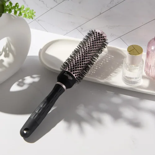 Miniatura 2 de L'ANGE HAIR VolumePro - Cepillo redondo iónico de cerámica extralargo, color negro, para secado, rizado y peinado, añade volumen, reduce