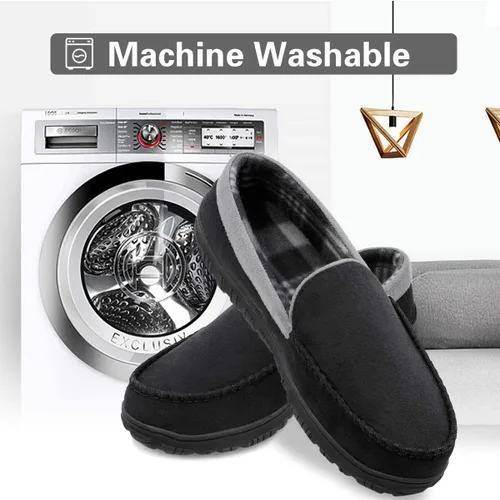 Miniatura 5 de shoeslocker Zapatillas para hombre de microgamuza mocasín de espuma viscoelástica para casa
