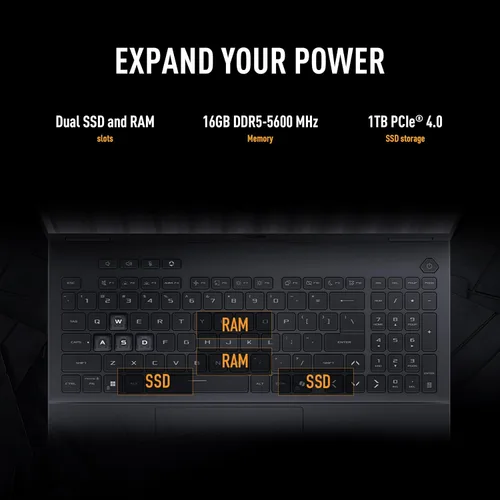 Miniatura 9 de ASUS TUF Gaming F16 (2025) - Laptop para juegos, pantalla IPS-Level FHD+ de 16” a 165 Hz, 16:10, procesador Intel® Core™ i7 14650HX, NVIDIA® GeForce