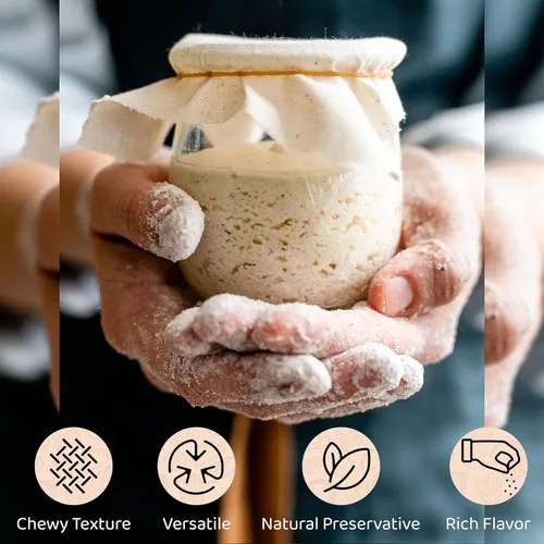 Miniatura 4 de Living Dough - Cultura de Masa Madre Amistosa Amish de 55 Años - Masa Madre Dulce y Orgánica para Hornear - Para Pan Artesanal, Masa para Pizza