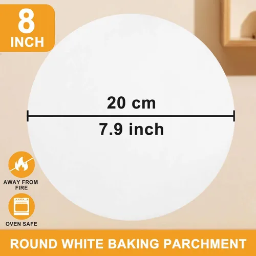 Miniatura 2 de 150 piezas de papel pergamino antiadherente de 8 pulgadas, papel pergamino redondo precortado para prensa de tortillas, molde para pasteles