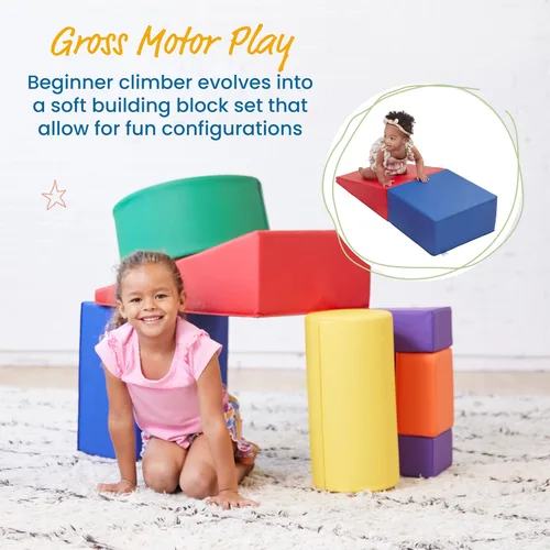Miniatura 3 de ECR4Kids SoftZone Crawl and Climb Playtime Playset, bloques de construcción, surtido, 6 piezas
