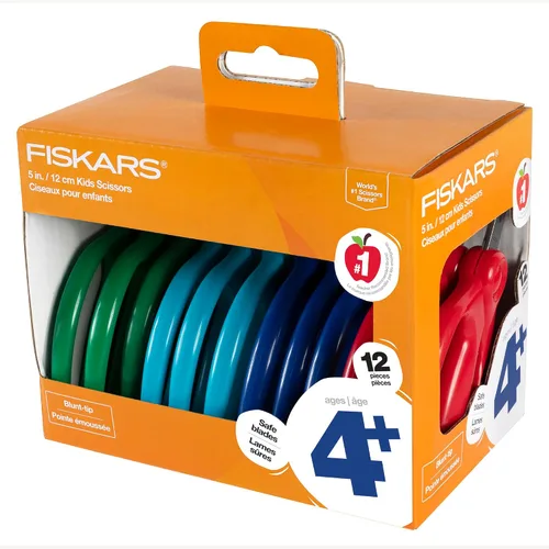 Miniatura 3 de Tijeras clásicas para niños, de punta roma, 5 pulgadas, los colores pueden variar, Colores Variados