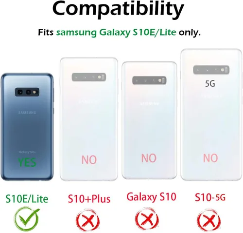 Miniatura 8 de Dexnor Funda para Galaxy S10E con protector de pantalla integrado, transparente, resistente, de cuerpo completo, a prueba de golpes, parte trasera
