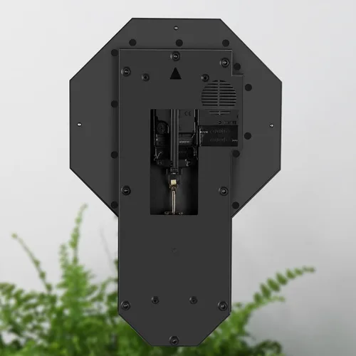 Miniatura 8 de Reloj de pared de péndulo que funciona con pilas, reloj regulador de plástico de imitación de madera con péndulo, relojes de pared decorativos