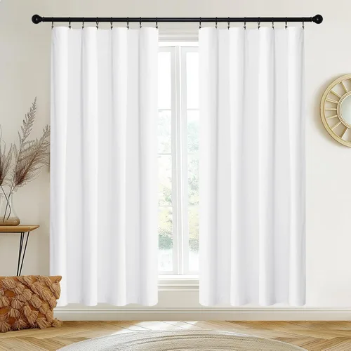 Miniatura 53 de NICETOWN Cortinas blancas extralargas de 144 pulgadas para telón de fondo, cortinas de terciopelo con aislamiento térmico y reducción de ruido
