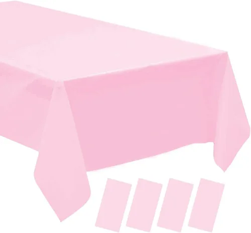 Miniatura 32 de Mantel de plástico crema, paquete de 2 manteles desechables color blanco hueso, mantel de 54 x 108 pulgadas para mesa rectangular, manteles
