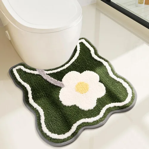 Miniatura 10 de PTAEXCEL Bonita alfombra de baño, 32 x 20 pulgadas, extra suave, color rosa, alfombra de área de flores de alta absorción, antideslizante, lavable a