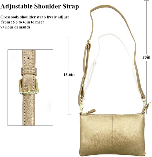 Miniatura 4 de Beurlike Cartera de cuero para mujer, bolso cruzado pequeño para teléfono