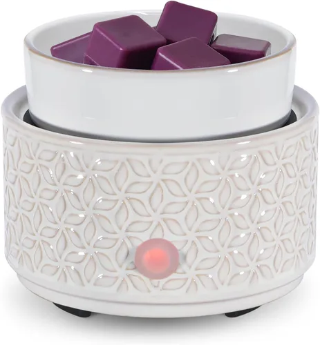 Miniatura 8 de Calentador eléctrico de cera de 4 en 1, calentador de velas para derretir cera perfumada, lindo quemador de fragancia de cerámica para derretir cera
