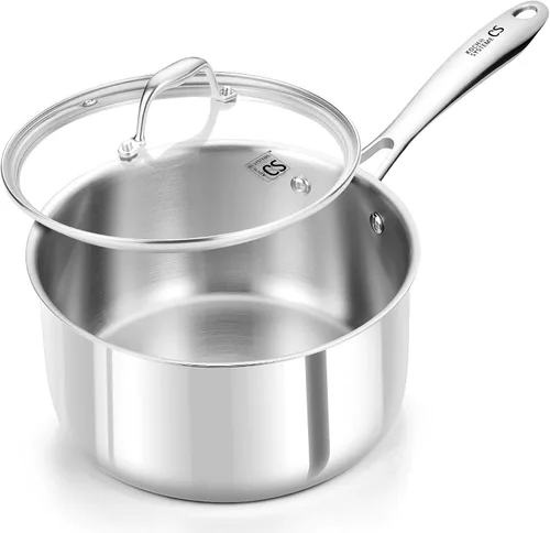Miniatura 9 de KOCH SYSTEME CS Triply - Juego de cacerolas de acero inoxidable de 1 cuarto de galón, 2 cuartos y 3 cuartos de galón de acero inoxidable con tapa
