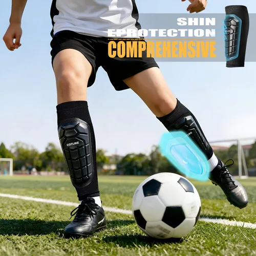 Miniatura 2 de Espinilleras de fútbol para niños y jóvenes, espinilleras de esquí para niños, niñas, adultos, hombres y mujeres, equipo de fútbol protector