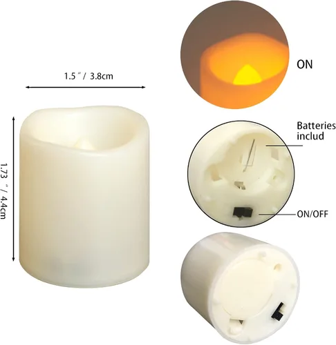 Miniatura 6 de Velas votivas sin llama con temporizador, luces LED con temporizador automático de ciclo diario integrado, calcomanías de calabaza para decoraciones