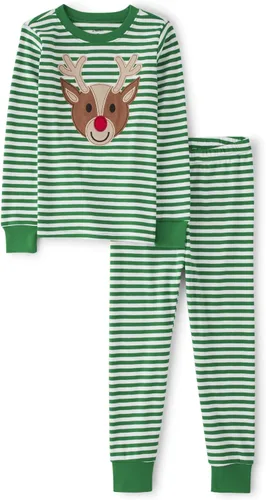 Miniatura 39 de Gymboree Conjunto de pijama unisex de algodón de Navidad de 2 piezas, niño grande, niño pequeño, gimnasio para bebé