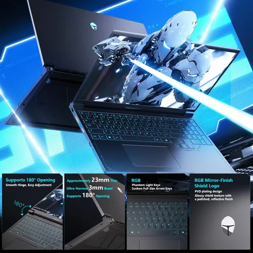 Miniatura 4 de Thunderobot Radiant 16S R9 5060 300Hz - Portátil para juegos, 16 pulgadas QHD+ 2.5K, AMD Ryzen 9 7945HX, GeForce RTX 5060, pantalla de colibrí
