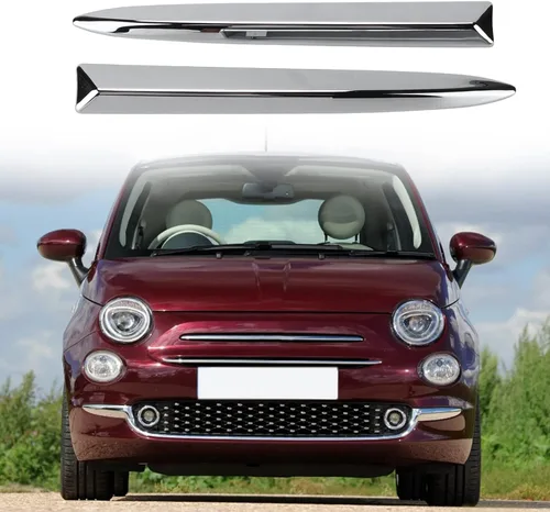 Miniatura 6 de Fydun Reemplazo superior de las piezas exteriores del coche del ajuste 735455041 735455042 del cromo del parachoques delantero del coche para 500