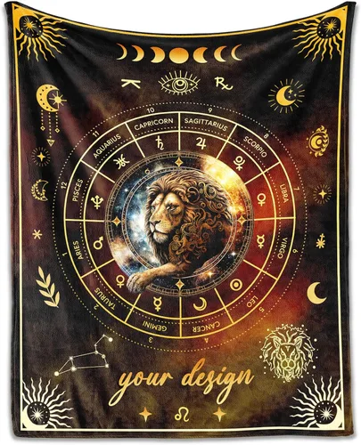 Miniatura 20 de Manta Acuario para Regalos, 40" x 30" Manta Rectangular de Franela del Zodiaco Acogedora, Regalo para Niños Niñas Adolescentes Mujeres Hombres