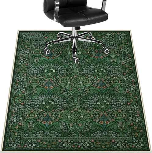 Miniatura 14 de Anidaroel Tapete floral para silla de oficina para suelo de madera, 48 x 60 pulgadas, alfombra para debajo de la silla del escritorio, tapete