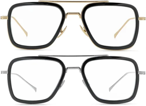 Miniatura 2 de Gafas de bloqueo de luz azul estilo Tony Stark para hombres y mujeres, gafas de juegos de computadora de Iron Man y Spider-Man Paquete de dos