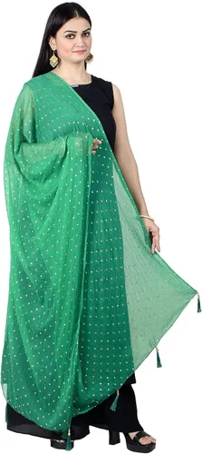 Chandrakala Chal Dupatta de gasa para mujer, chal envolvente Chunni, beige (D191-P)