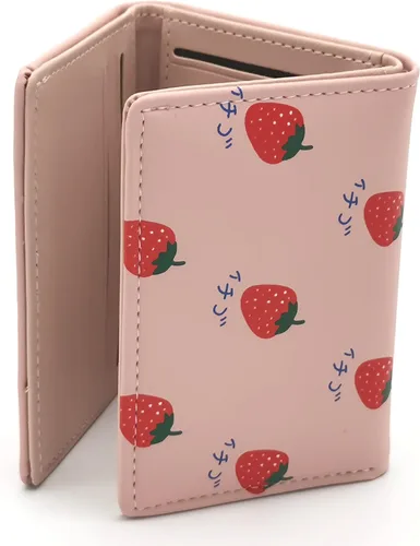 Miniatura 3 de Cartera pequeña y bonita para mujeres y adolescentes cartera de cuero Kawaii Stawberry regalos para hija hermana y amigas rosado Pink Strawberry
