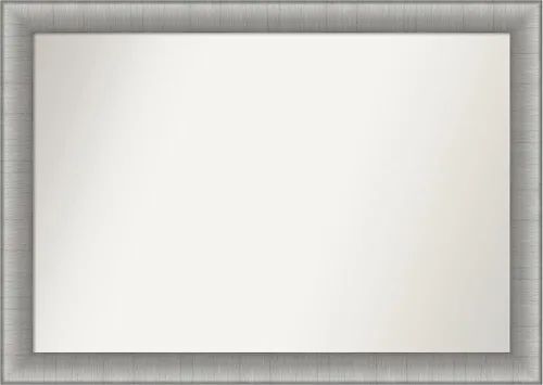 Miniatura 350 de Amanti Art Espejo de baño plateado para sobre fregadero, 28 x 47 pulgadas, espejo rectangular de plata imperial, marco de madera tradicional de gran